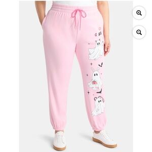 License Hey Ghouls Women’s Pink Joggers Size Small NWT